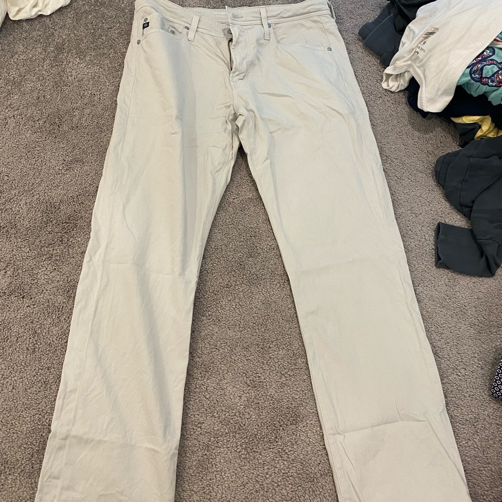 Men’s AG Designer Pants Tan The Everett Slim Straight 34 x 32 Size